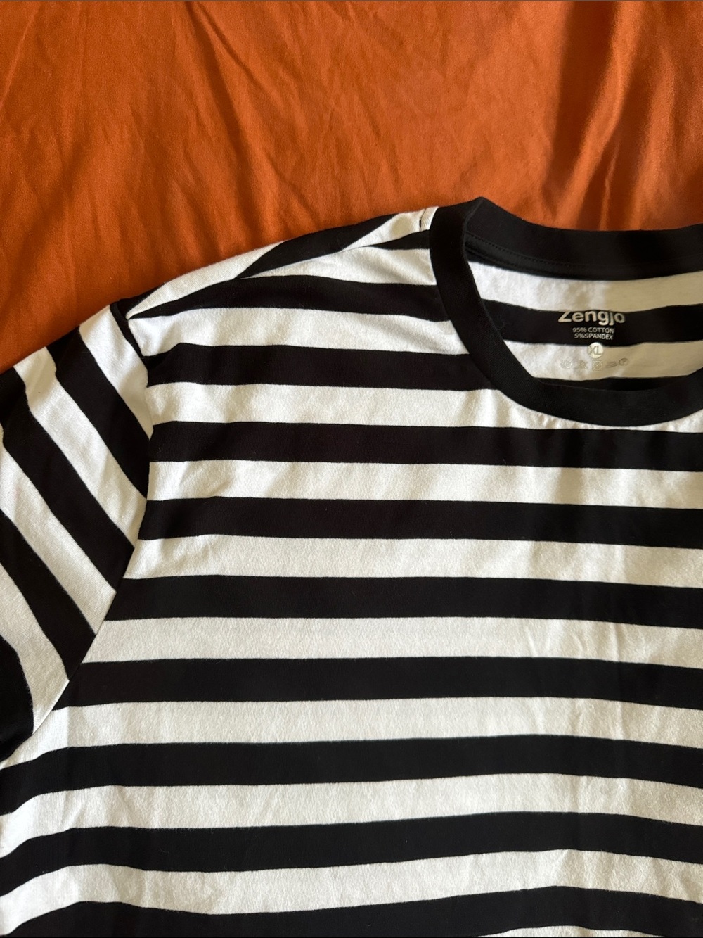 Classic Black & White Striped Crew Neck T‑Shirt - Picture 3 of 7